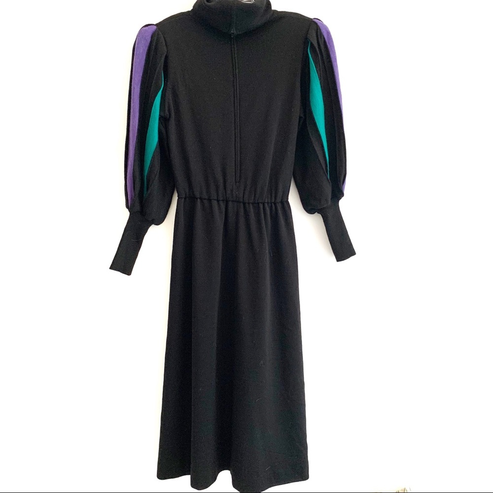 MISS BERGDORF NOW VINTAGE BLACK TURTLE NECK DRESS - Picture 2 of 7